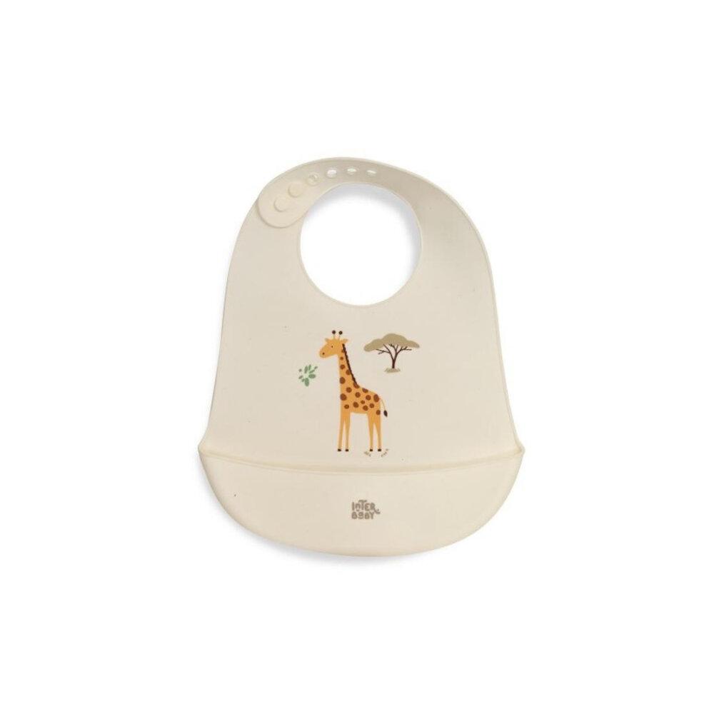 Babero silicona Savanna Beig INTERBABY