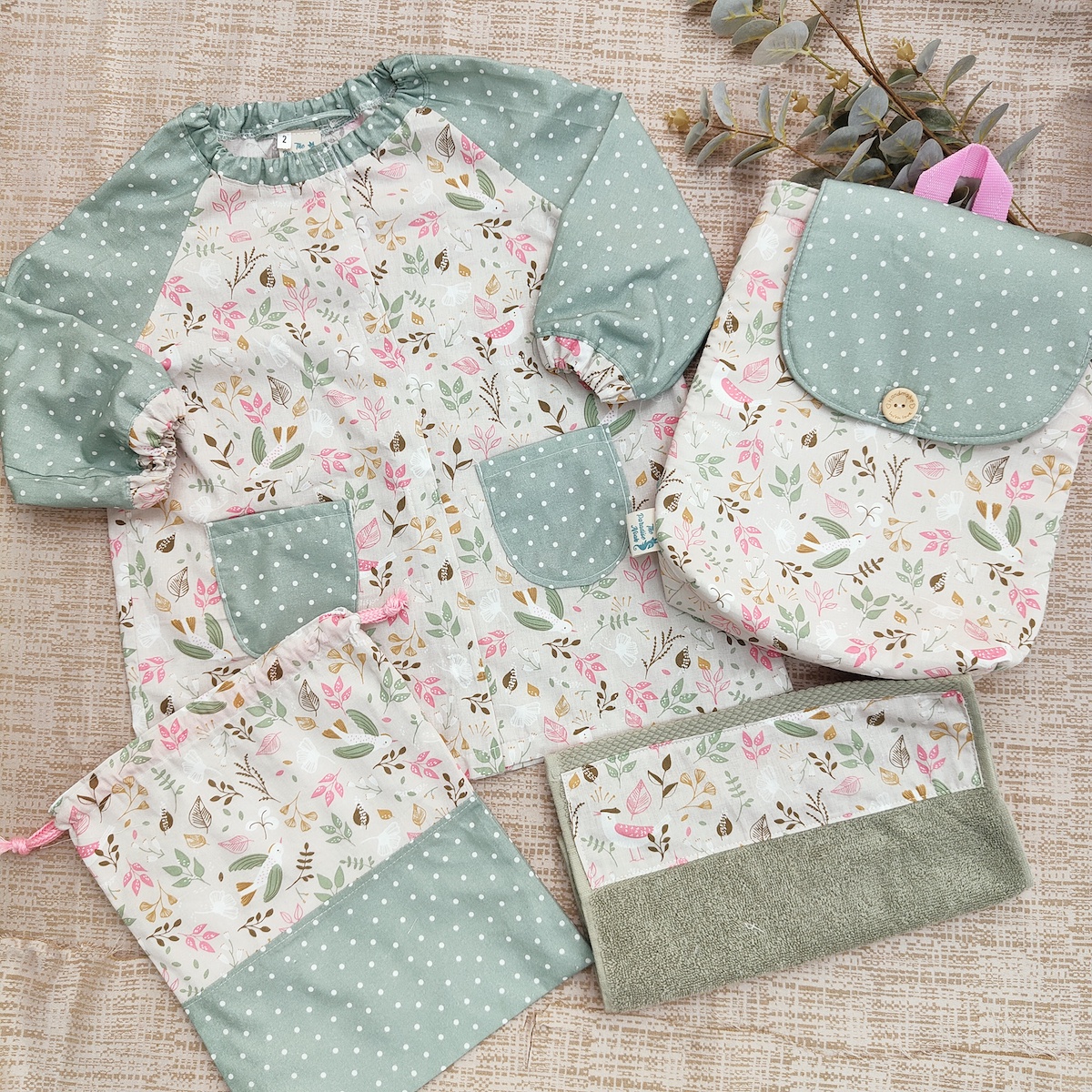 pack vuelta al cole flores pajaritos