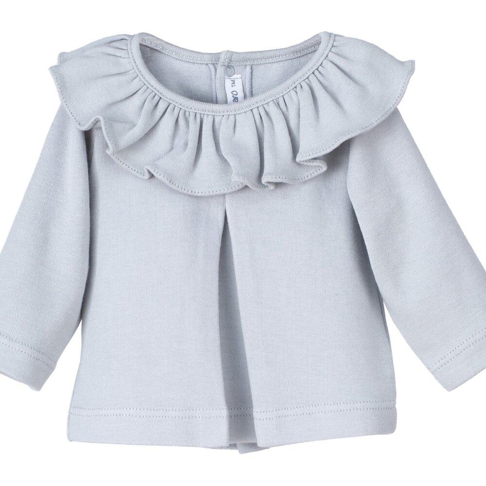 Camiseta Cuello Volante Azul Bebe Niña