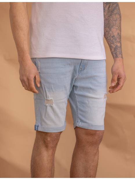 Bermuda Vaquera Rotos Hombre