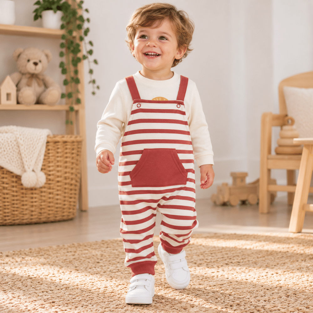 Conjunto Peto Rayas Leon Niño