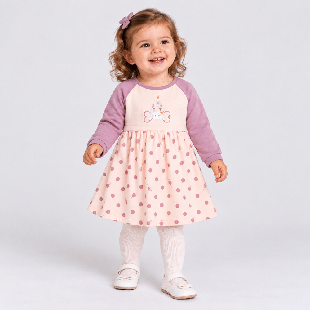 Vestido Unicornio Lunares Bebe Niña