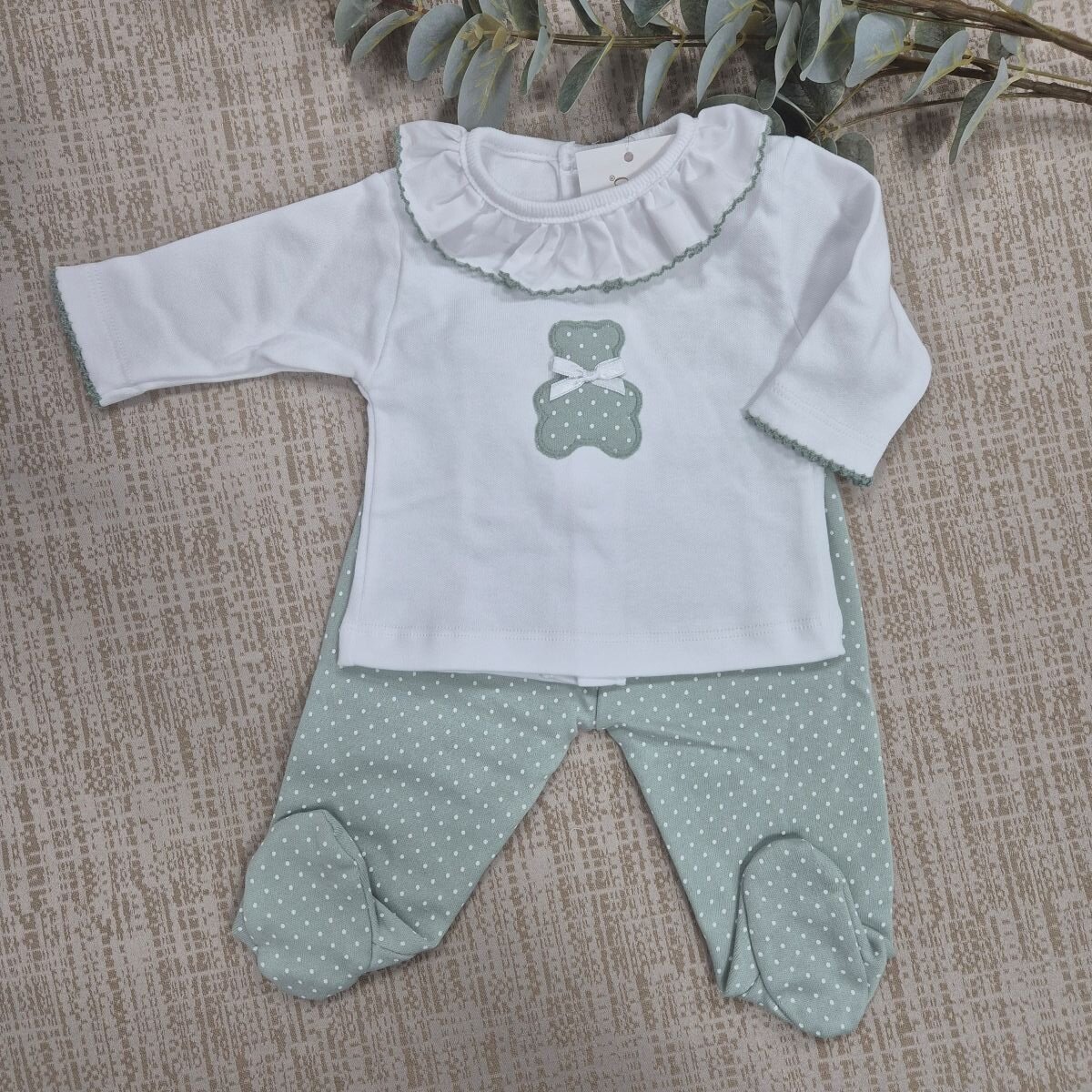 conjunto polaina oso verde