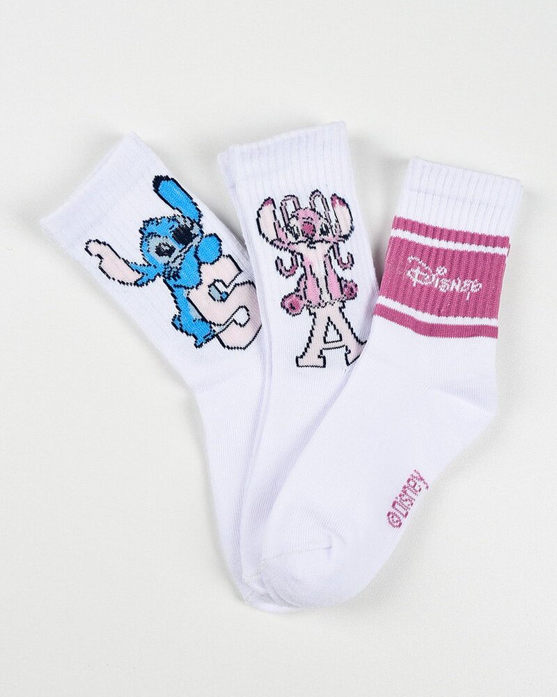 Pack Calcetines Deportivos Stitch Blancos 3 unid