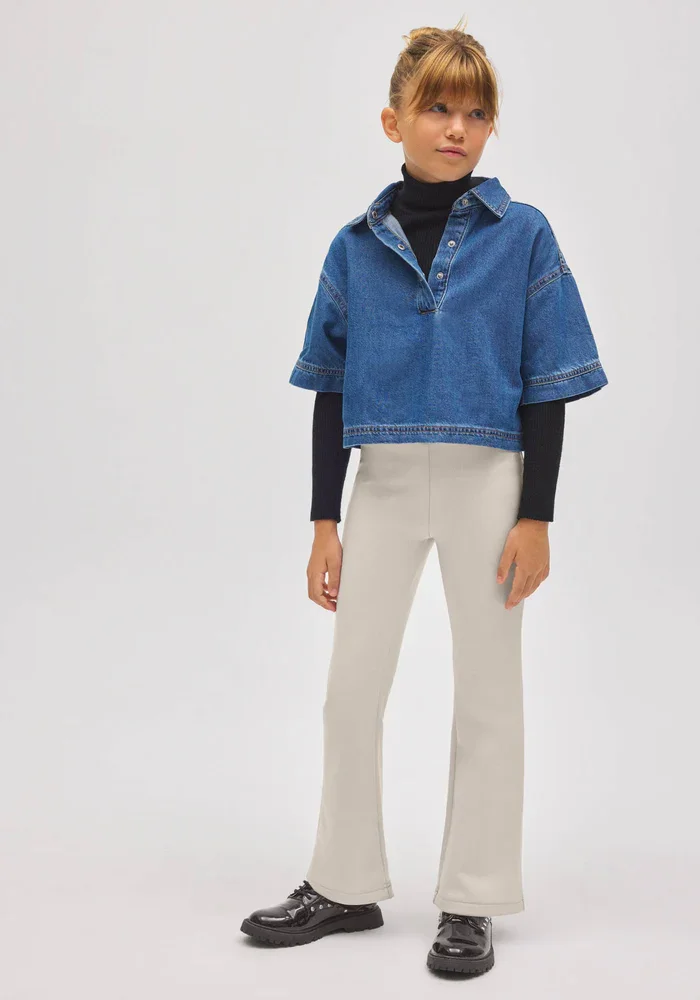 Pantalón térmico Niña efecto piel Flare Panacota