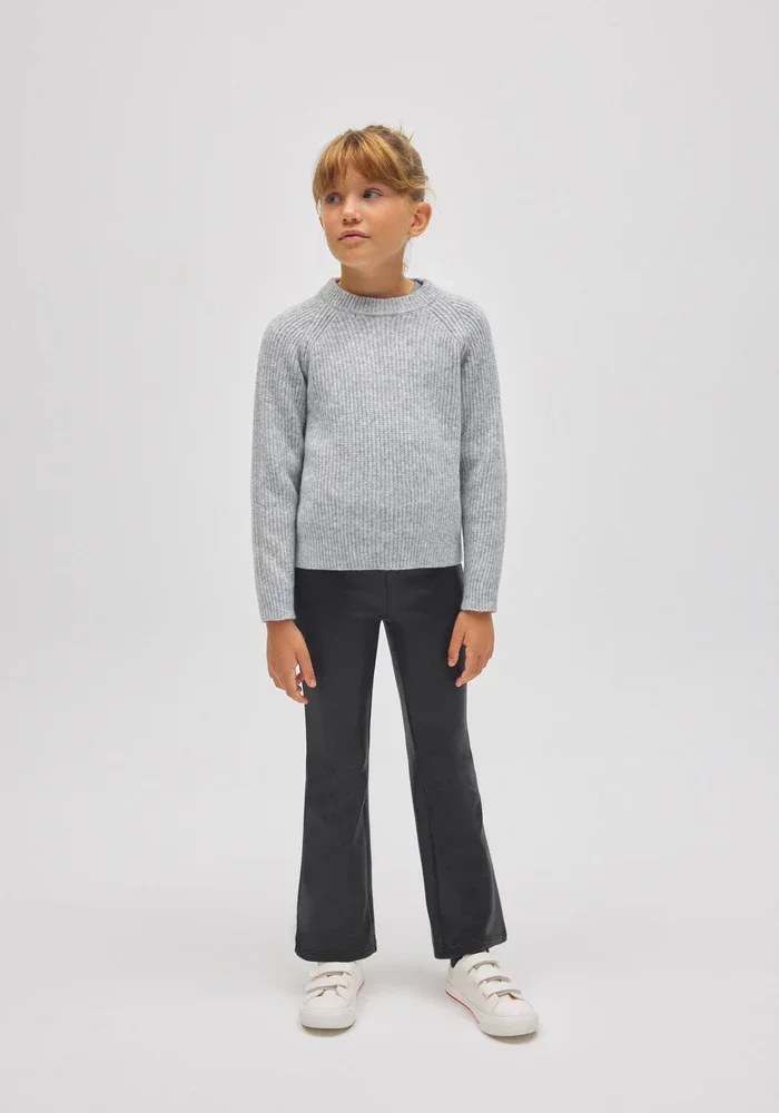 Pantalón Térmico Niña efecto piel Flare Negro