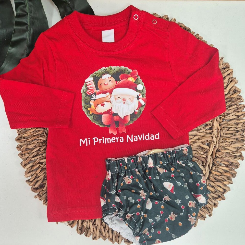 Conjunto Mi Primera Navidad Papa Noel