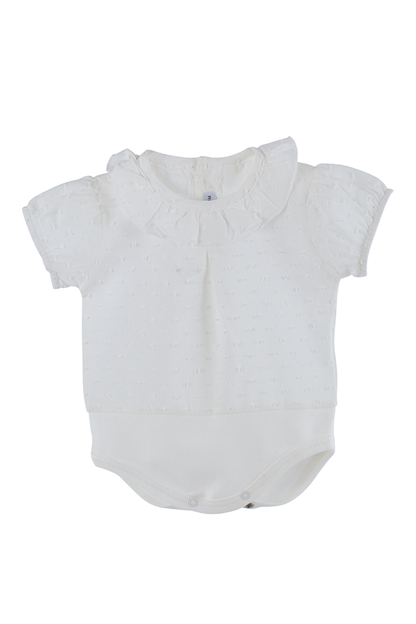 Body Camisa Plumeti Crudo Manga Corta - Calamaro