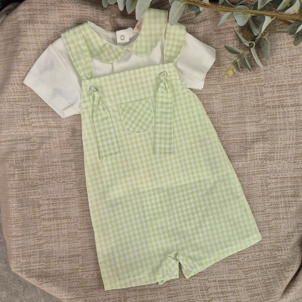 Conjunto Bebe Niño Peto Vichy Manzana