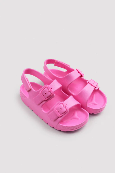 Chanclas Infantiles de Hebillas Ajustables y Velcro Rosa- Ysabel Mora