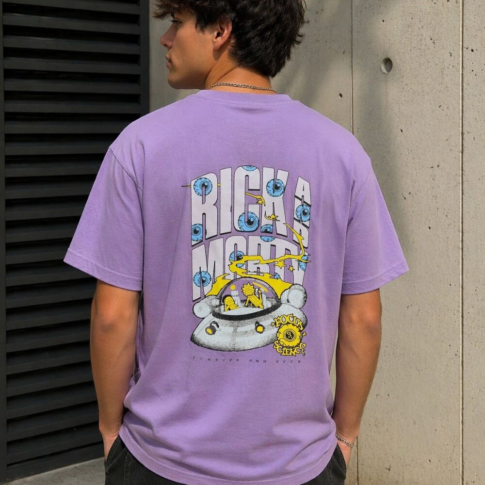 Camiseta Hombre Rick and Morty Malva Manga Corta
