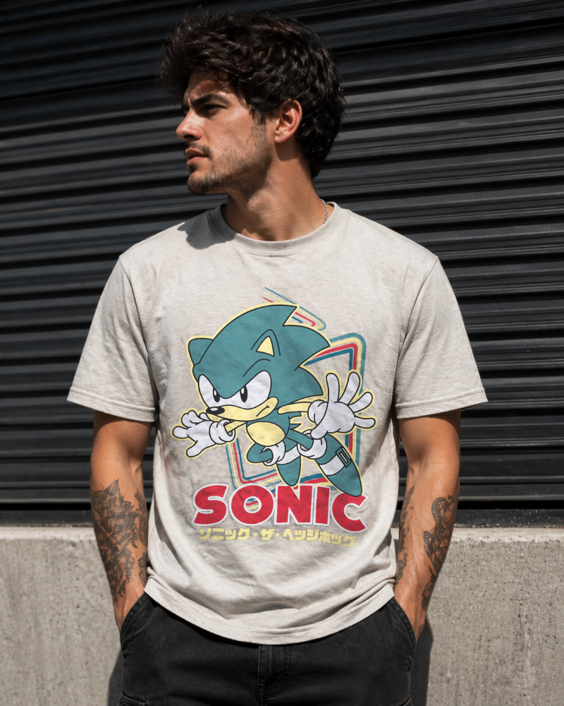 Camiseta Hombre Sonic Manga Corta