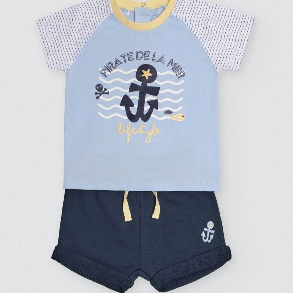 Conjunto Bebe Niño Ancla Rayas Algodón - Ysabel Mora