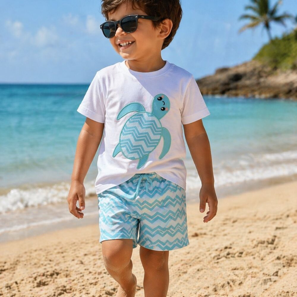 Conjunto Baño Bebe Niño Tortuga