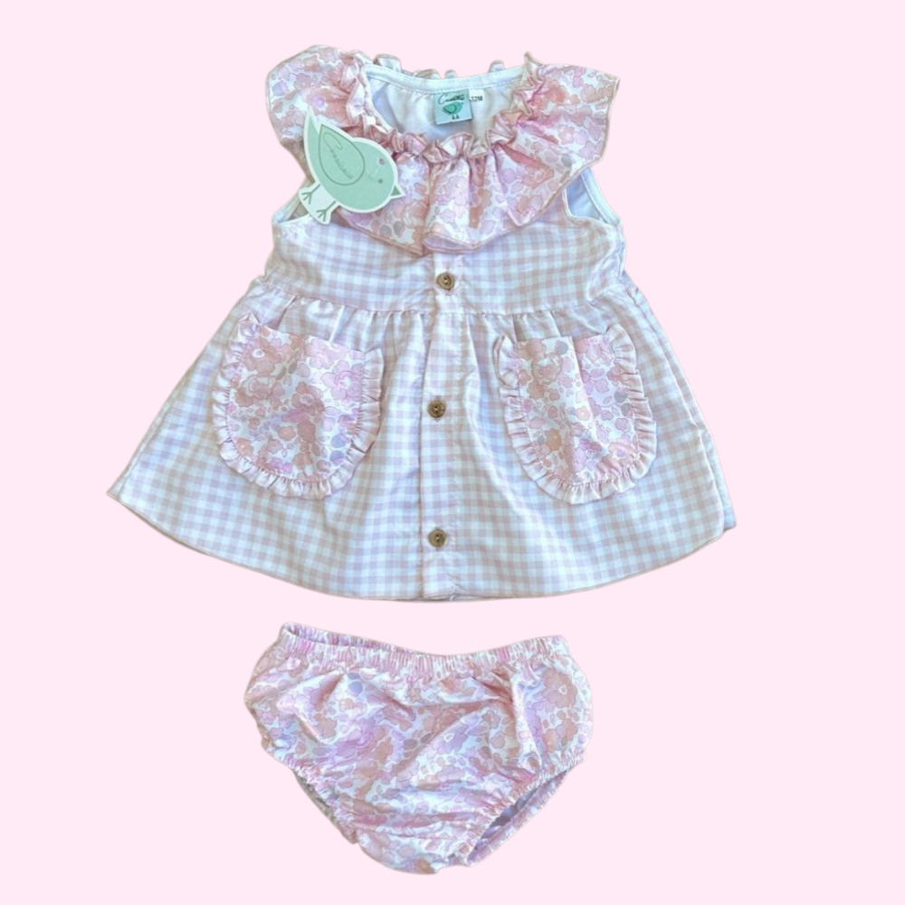 Vestido + Braga Niña Petit Vichy - Curricoca