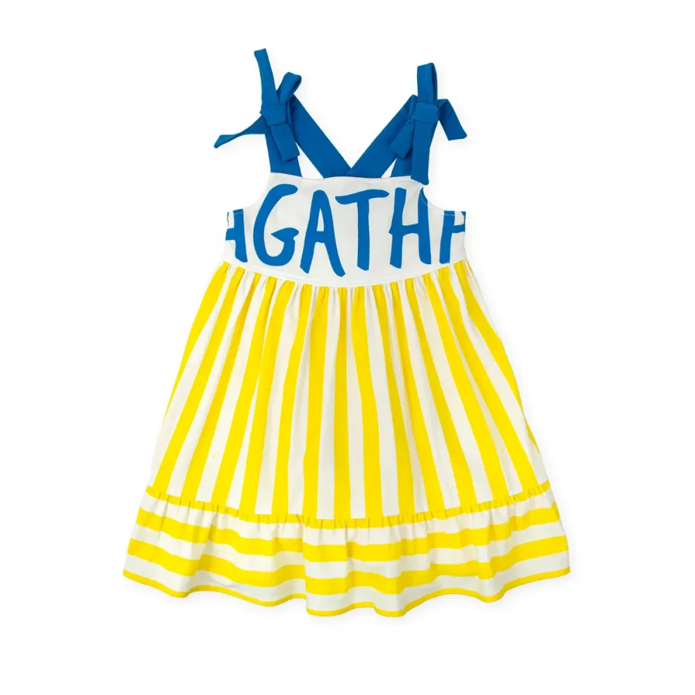 Vestido Niña Rayas Amarillo y Azul de Agatha Ruiz de la Prada