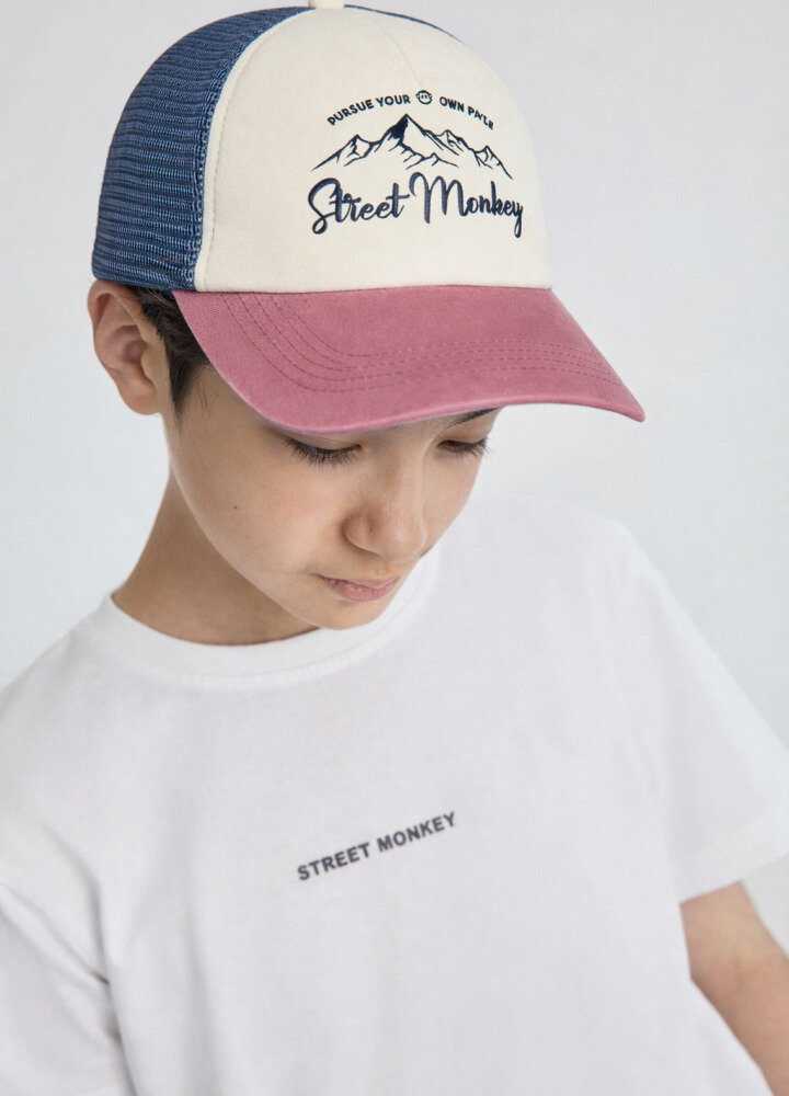 Gorra Tricolor Rejilla Granate Niño