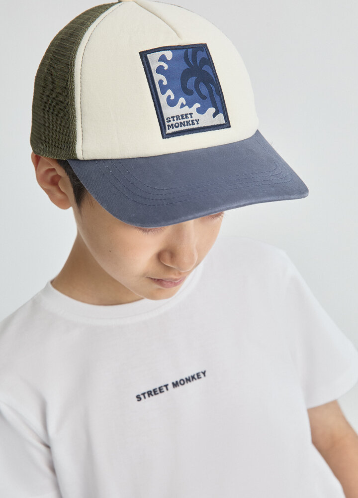Gorra Tricolor Rejilla Azul Niño