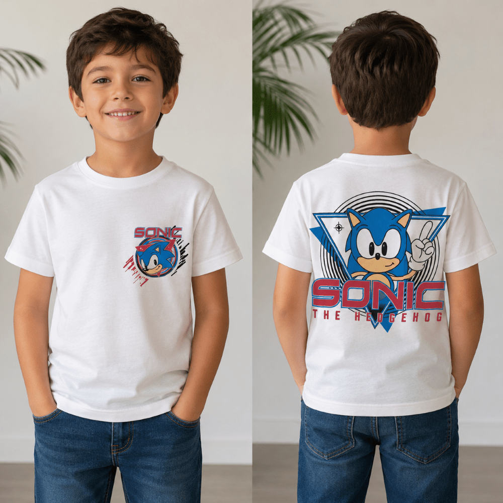 Camiseta Niño Sonic Blanca