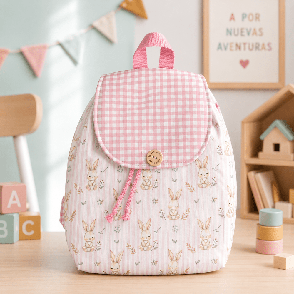 Mochila Conejita hojas Impermeable Personalizada