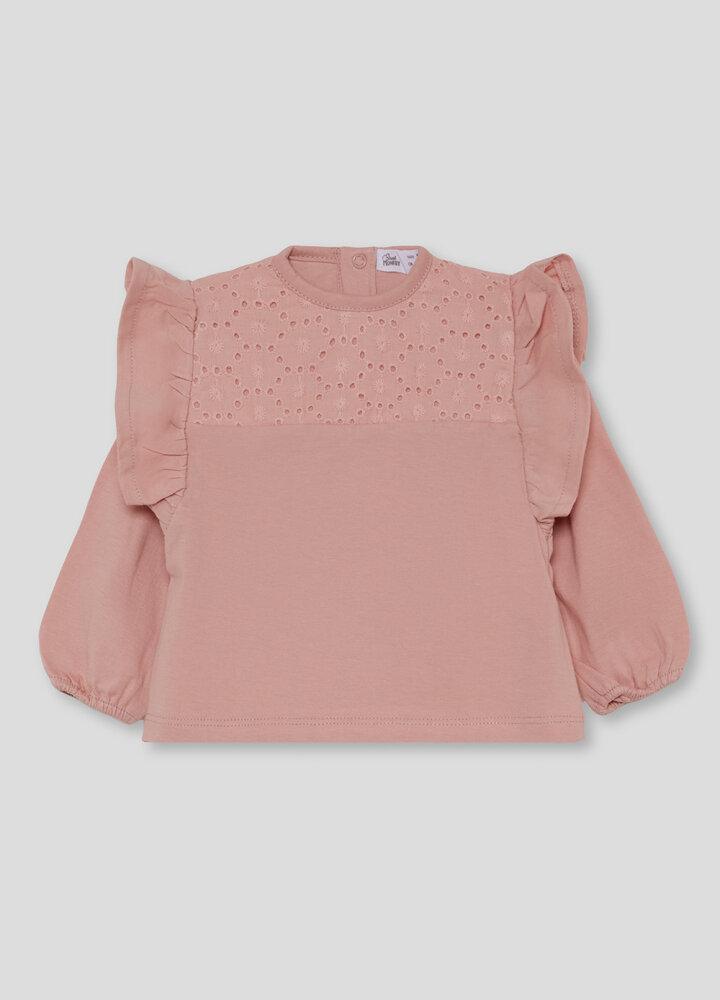 Camiseta Niña Bordado Ingles Rosa- Street Monkey