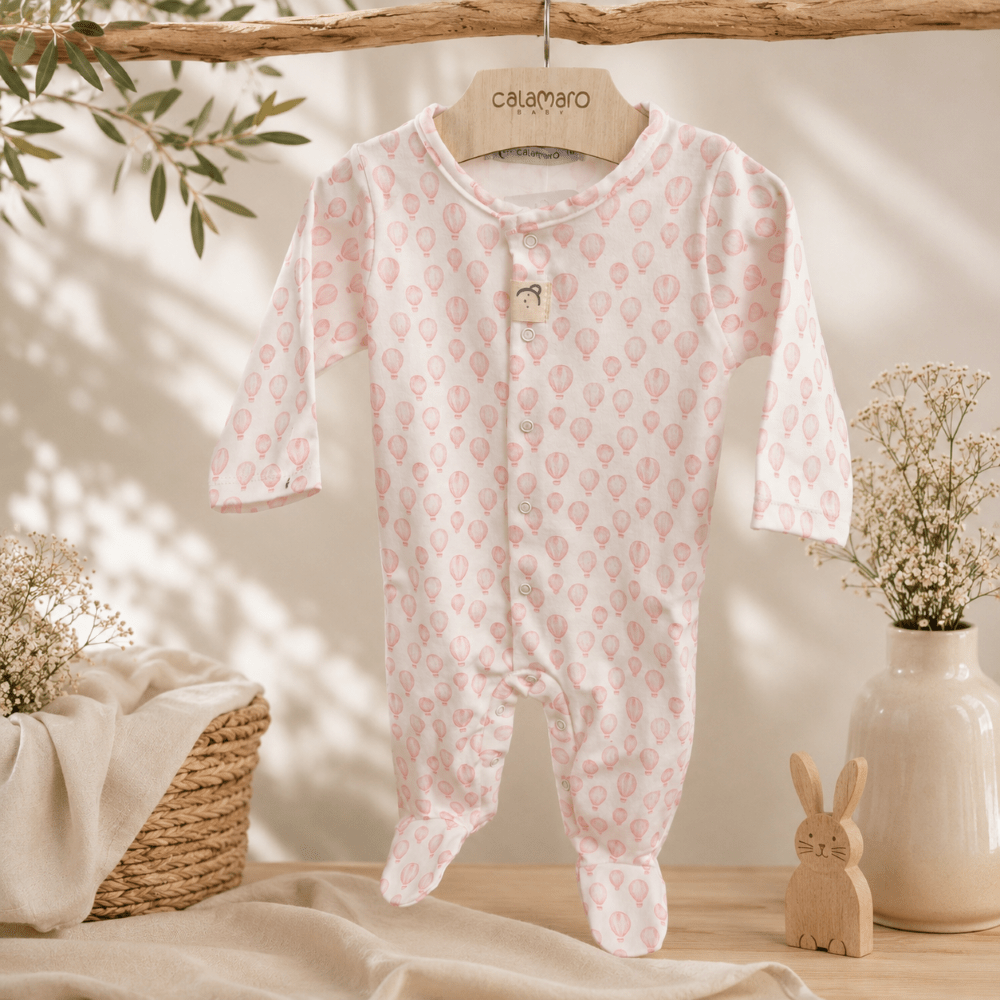 Pelele Bebe Manga Larga Globe Rosa - Calamaro