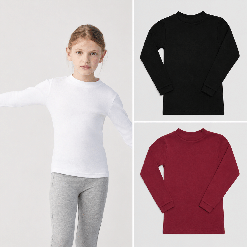 camiseta interior térmica cuello semi cisne niños