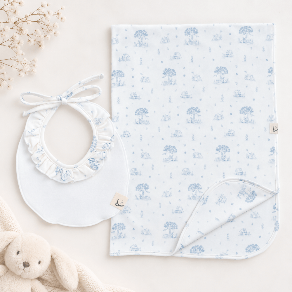 Arrullo Mon Cheri Calamaro bebé blanco con estampado azul