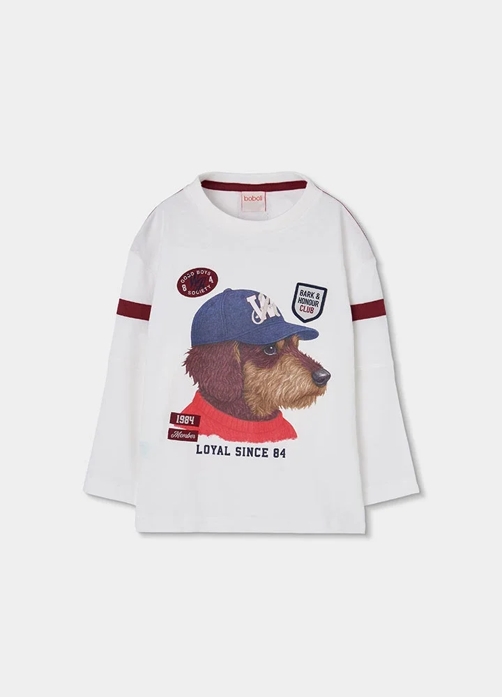 Camiseta manga larga niño con perro Boboli
