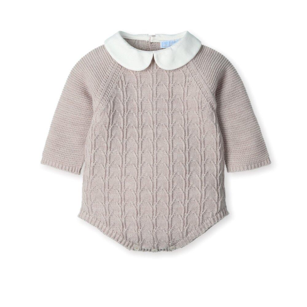 Pelele de Punto Avellana con Cuello Bebé – Mac Ilusión