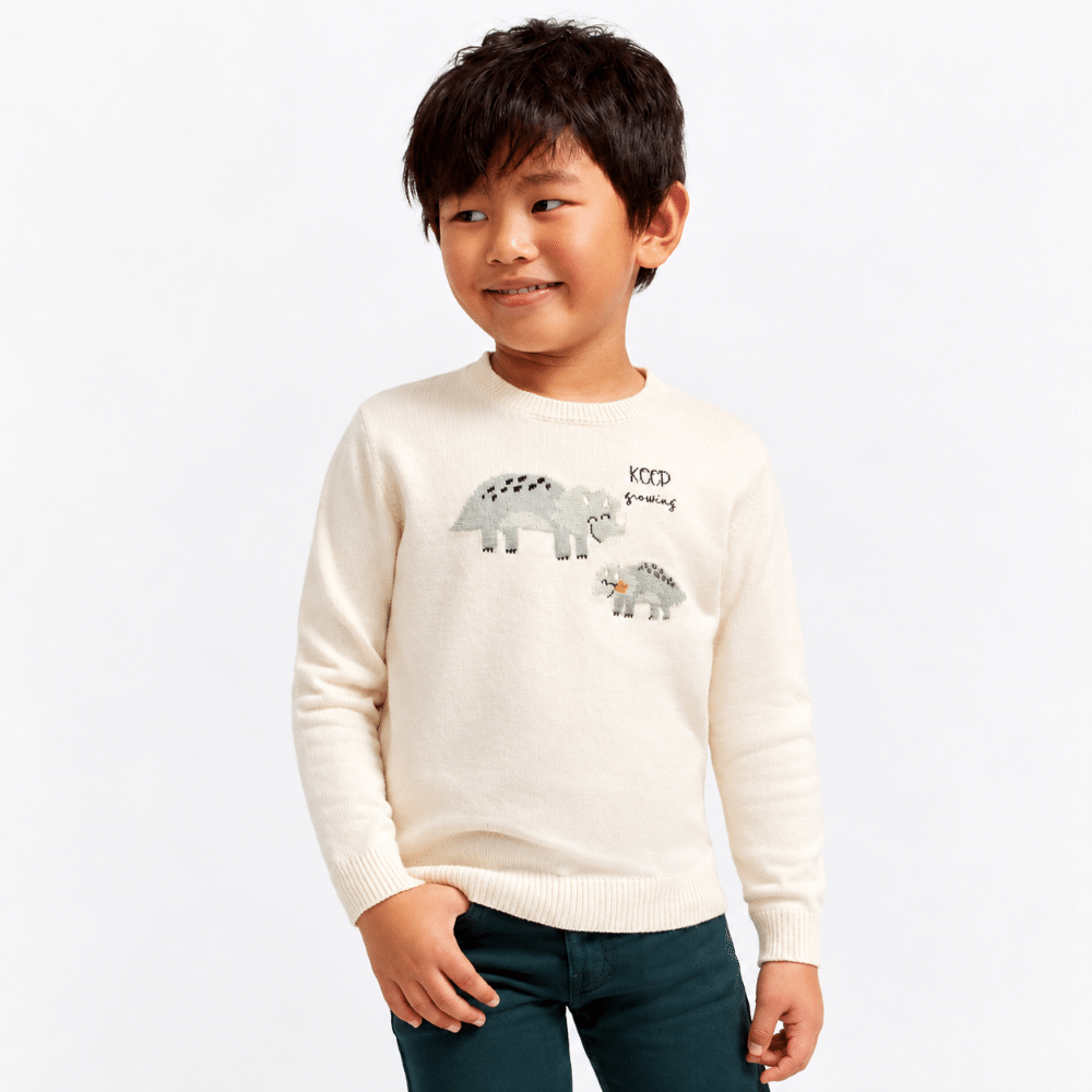 Jersey infantil crudo con Dinosaurios bordados Street Monkey