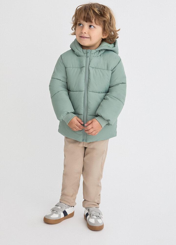 Abrigo acolchado bebé niño verde Street Monkey con orejitas