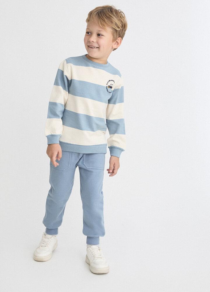 Conjunto sudadera y pantalón niño azul Street Monkey con coche