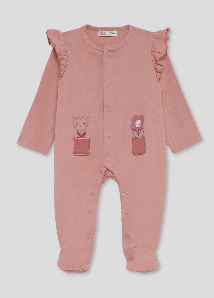 Pijama bebé niña rosa maquillaje Street Monkey con volantes y flores