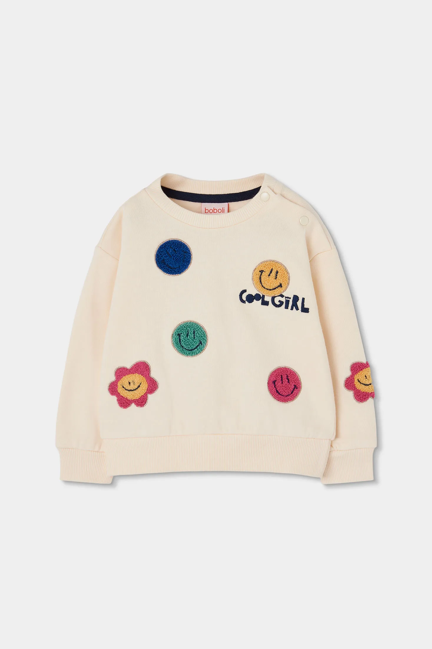 Sudadera niña Smile Boboli Cool Girl de felpa