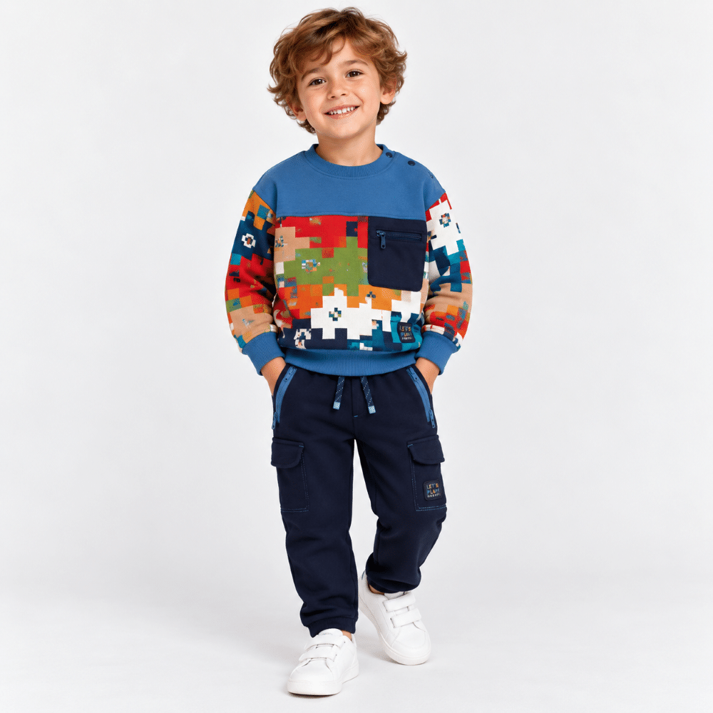 Sudadera Boboli Niño de Felpa Estampado Píxeles